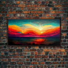 Load image into Gallery viewer, Beautiful sunset canvas print, canvas art, ink painting style, abstract sunset wall art, cool wall art