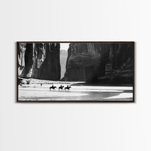 Load image into Gallery viewer, Cowboys Riding in Dusty Canyon, Striking Wall Art for Living Room or Bedroom, Framed Canvas Print, Home Decoration