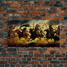 Load image into Gallery viewer, Depiction Of An Ancient Battle, Cool Office Mancave Decor, Wall Decor, Ready To Hang Framed Canvas Print, Oversize Wall Art