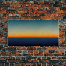 Load image into Gallery viewer, Beautiful Art deco style watercolor sunset, framed canvas print, ready to hang framed wall art