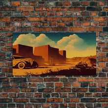 Carregar imagem no visualizador da galeria, Abandoned Art, 1940s Abandoned pueblo style villa, Wall Decor, Ready To Hang Framed Canvas Print, Oversize Wall Art