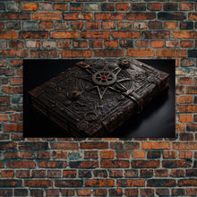 Carregar imagem no visualizador da galeria, A Book Of Spells Framed Canvas Print, Halloween Wall Art, Halloween Decor, Canvas Wall Art With Frame, Spellbook Art