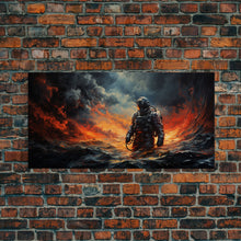 Carregar imagem no visualizador da galeria, Framed Canvas Print - Marooned - Astronaut Stranded on an Alien Planet, Scifi Wall Art, Science Fiction, Dystopian Space Travel Art