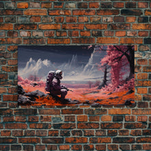 Carregar imagem no visualizador da galeria, Framed Canvas Print - Stranded - Astronaut Stranded on an Alien Planet, Scifi Wall Art, Science Fiction, Dystopian Space Travel Art