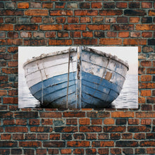Load image into Gallery viewer, Boho Style Nautical Decor, Minimalist Art, Framed Canvas Print, Photograph Of An Old Wooden Ship, Beachhouse Decor, Wood Boat, Gift For Him