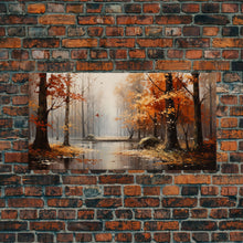 Load image into Gallery viewer, Beautiful Fall Centerpiece Landscape Painting Framed Canvas Print, Fall Decor, Thanksgiving Decor, Autumn Decor, Home Decor Fall Decorations