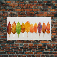 Cargar imagen en el visor de la galería, Fall Leaves Photography Study, Framed Canvas Print, Fall Decor, Autumn Decor, Fall Centerpiece, Seasonal Art, Fall Centerpiece