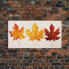 Carregar imagem no visualizador da galeria, Autumn Leaves Centerpiece, Photography Study, Framed Canvas Print, Fall Decor, Autumn Decor, Seasonal Art, Fall Centerpiece, Fall Art