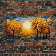 Carregar imagem no visualizador da galeria, Fall Wall Art, Abstract Nature Print, Sunset Art, Fall Leaves, Country Home Decor, New Homeowner Gift, Canvas Wall Art, Wall Hanging