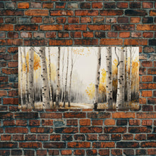 Carregar imagem no visualizador da galeria, Canvas Print Of Abstract Birch Oil Painting, Large Original Art, Fall Birch Forest ,Contemporary Living Room Wall Art Decor
