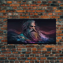 Carregar imagem no visualizador da galeria, Aegir, God Of The Sea, Framed Canvas Print, Norse Mythology, Norse Art, Living Room Wall Art