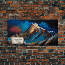 Cargar imagen en el visor de la galería, Chongtar Kangri, Travel Poster Wall Art, Framed Canvas Print, Mountain Art, Mountain Landscape Painting