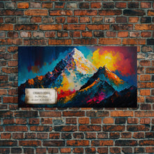 Cargar imagen en el visor de la galería, Churen Himal, Travel Poster Wall Art, Framed Canvas Print, Mountain Art, Mountain Landscape Painting