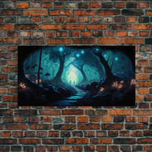 Load image into Gallery viewer, Beautiful Fantasy Art, Framed Canvas Print, Moonlit Forest Floor Fantasy Concept Art