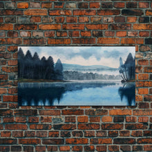 Load image into Gallery viewer, Blue Lake Art | Framed Canvas Print | Blue Lake Painting | Lake House Decor | Guest Room Landscape Painting | Waldo Lake Painting