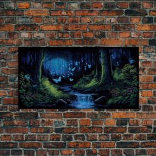 Load image into Gallery viewer, Enchanted Forest Painting, Fantasy Art, Fairy House, Fantasy, Woodland Decor, Woods, Forest, Fairy Forest with Blue Butterflies