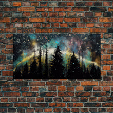 Load image into Gallery viewer, Pine Tree Gift, Forest Landscape Wall Art, Framed Canvas Print, Pine Tree Canvas, Pine Tree Artwork, Pine Tree Canvas Art, Wall Decor