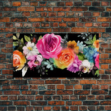 Carregar imagem no visualizador da galeria, Abstract Flower Wall Decor, Floral Wall Art, Nature Wall Decor, Panoramic Wall Decor, Canvas Print, Wall Art, Framed Canvas Art