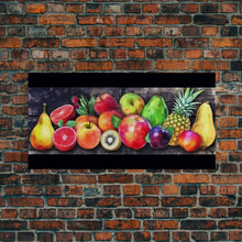 Cargar imagen en el visor de la galería, Fruits Wall Art, Food Wall Decor, Kitchen Wall Art, Panoramic Wall Decor, Canvas Print, Wall Art, Framed Canvas Art, Farmhouse Wall Decor,