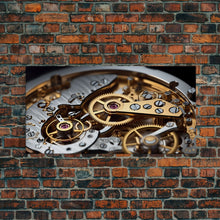 Load image into Gallery viewer, Clock Wall Decor, Watch Mechanism Wall Art, Watch Gears Wall Art, Panoramic Wall Decor, Canvas Print, Wall Art, Framed Canvas Art