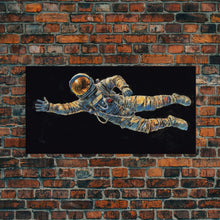 Load image into Gallery viewer, Astronaut Wall Decor, Space Suit Wall Art, Minimalist Wall Art, Panoramic Wall Decor, Canvas Print, Wall Art, Framed Canvas Art