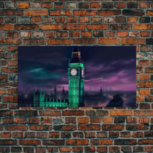 Load image into Gallery viewer, Big Ben Wall Art, London Landscape, Cityscape Wall Art, England Wall Decor, Panoramic Wall Decor, Canvas Print, Wall Art, Framed Canvas Art