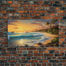 Load image into Gallery viewer, Beach Wall Art, Tropical Art Print, Palm Trees Wall Art, Panoramic Art, Wall Art, Canvas Art, Landscape Art, Landscape Print, Travel Print