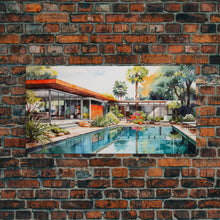 Load image into Gallery viewer, Architectural Print, House Portrait, Watercolor House, Panoramic Art, Wall Art, Canvas Art, Landscape Art, Realtor Thank You, Above Bed Art