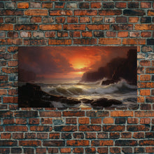 Load image into Gallery viewer, Beautiful Seascape Painting Canvas Print, Landscape Oil Painting, Minimalist Modern Art, Canvas Painting, Framed Wall Art Print