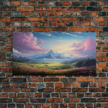 Load image into Gallery viewer, Beautiful Mountain Painting Canvas Print, Landscape Oil Painting, Minimalist Modern Art, Canvas Painting, Framed Mountain Art Print