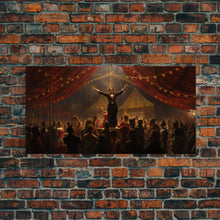 Load image into Gallery viewer, The Cursed Circus, Unique Halloween Art, Framed Canvas Print, Halloween Poster Art, Horror Prints