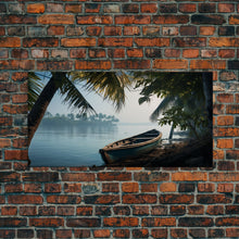 Load image into Gallery viewer, An Abandoned Canoe In The Florida Everglades - Florida Art - Framed Canvas Print - Liminal Spaces - Cool Wall Art - Eclectic Decor