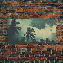 Carregar imagem no visualizador da galeria, A Florida Rain Storm, Framed Canvas Print, Liminal Art, Liminal Spaces, Framed Wall Art, Game Room Decor, Dark Moody Art