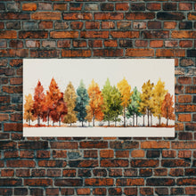 Carregar imagem no visualizador da galeria, Autumn Decor - The Changing Of The Leaves - Framed Canvas Print - Fall Painting - Fall Centerpiece - Orange Leaves - Rustic Farmhouse Decor