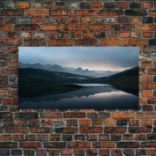 Carregar imagem no visualizador da galeria, Calm Reflection Of A Lake and Mountains, ready to hang canvas print wall art, Lakehouse Cabin Wall Decor
