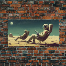 Carregar imagem no visualizador da galeria, Alien Astronauts On Vacation, Canvas Wall Art, Space Art, Ready To Hang Canvas Print, Gift For Him, Gamer Room Art, Large Wall Decor