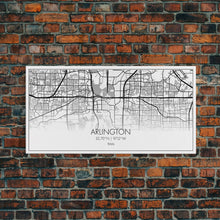 Carregar imagem no visualizador da galeria, Arlington Street Map, Texas Map, Map Print, Modern Art, Wall Art, Canvas Print, Travel Art, Apartment Décor, Summer Gift, Laundry Room Décor