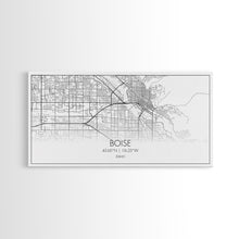Load image into Gallery viewer, Boise Street Map, Idaho Map, Map Print, Modern Art, Wall Art, Canvas Art, Friendship Gift, Minimalist Décor, Bar Cart Décor, Rustic Home Art