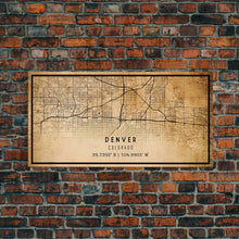 Load image into Gallery viewer, Denver map print poster canvas, Colorado map print poster canvas, Denver city map print poster canvas, framed road map art, office decor