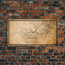 Carregar imagem no visualizador da galeria, Austin Map Print Canvas or Poster, Texas Map Art, Texas Map Print, Vintage Austin Texas Map Framed Art, Retro / Distressed Office Art