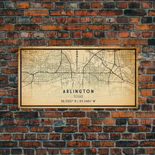 Carregar imagem no visualizador da galeria, Arlington Texas map print poster or framed canvas, Arlington map print poster canvas, Texas city map print poster canvas, Vintage Travel Art