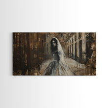 Carregar imagem no visualizador da galeria, Ghostly Bride, Haunted Wedding, Framed Canvas Print, Spooky Wall Art, Halloween Decor