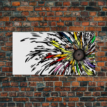 Carregar imagem no visualizador da galeria, Abstract Flower Art - Exploding Flower - Rainbow Flower Painting / Canvas Print - Framed Wall Art - Unique Minimalist / Expressionist Art