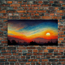 Load image into Gallery viewer, Beautiful sunset canvas print, canvas art, ink painting style