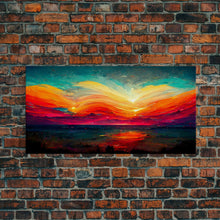 Load image into Gallery viewer, Beautiful sunset canvas print, canvas art, ink painting style, abstract sunset wall art, cool wall art