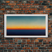 Load image into Gallery viewer, Beautiful Art deco style watercolor sunset, framed canvas print, ready to hang framed wall art