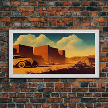 Carregar imagem no visualizador da galeria, Abandoned Art, 1940s Abandoned pueblo style villa, Wall Decor, Ready To Hang Framed Canvas Print, Oversize Wall Art