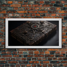 Carregar imagem no visualizador da galeria, A Book Of Spells Framed Canvas Print, Halloween Wall Art, Halloween Decor, Canvas Wall Art With Frame, Spellbook Art