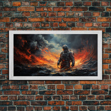 Carregar imagem no visualizador da galeria, Framed Canvas Print - Marooned - Astronaut Stranded on an Alien Planet, Scifi Wall Art, Science Fiction, Dystopian Space Travel Art