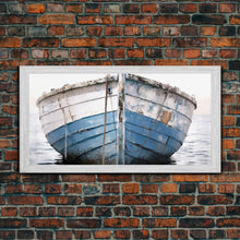 Load image into Gallery viewer, Boho Style Nautical Decor, Minimalist Art, Framed Canvas Print, Photograph Of An Old Wooden Ship, Beachhouse Decor, Wood Boat, Gift For Him